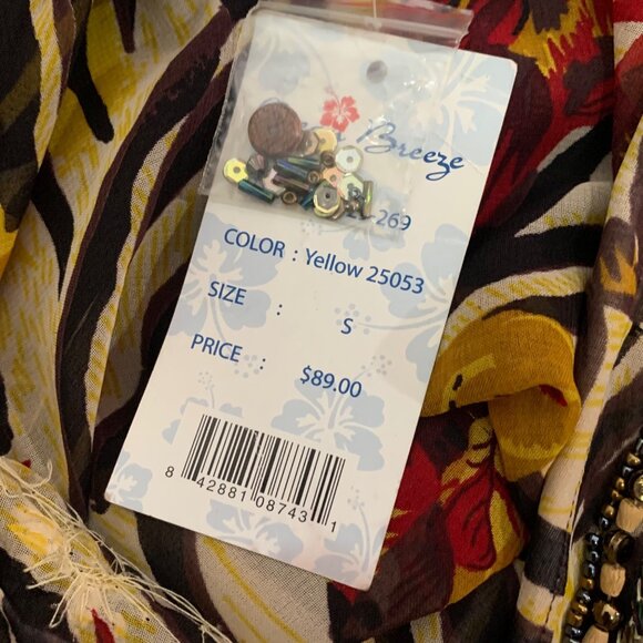 NWT $89 OCEAN BREEZE Embellished Tropical Zebra Swimsuit Coverup Tunic Dress Sm - Picture 8 of 13